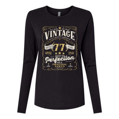 Birthday For Him 77th Birthday Aged To Perfection Womens Cotton Relaxed Long Sleeve T-Shirt