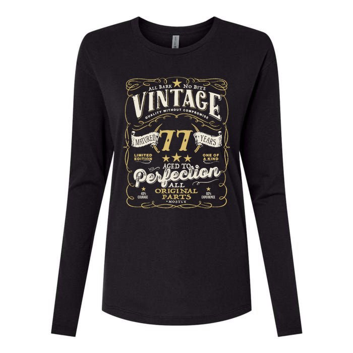 Birthday For Him 77th Birthday Aged To Perfection Womens Cotton Relaxed Long Sleeve T-Shirt