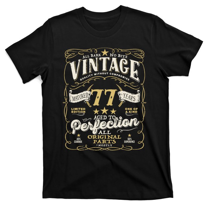 Birthday For Him 77th Birthday Aged To Perfection T-Shirt