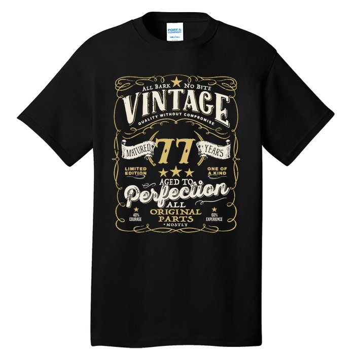 Birthday For Him 77th Birthday Aged To Perfection Tall T-Shirt