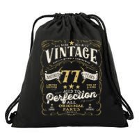 Birthday For Him 77th Birthday Aged To Perfection Drawstring Bag