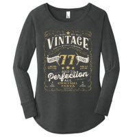 Birthday For Him 77th Birthday Aged To Perfection Women's Perfect Tri Tunic Long Sleeve Shirt