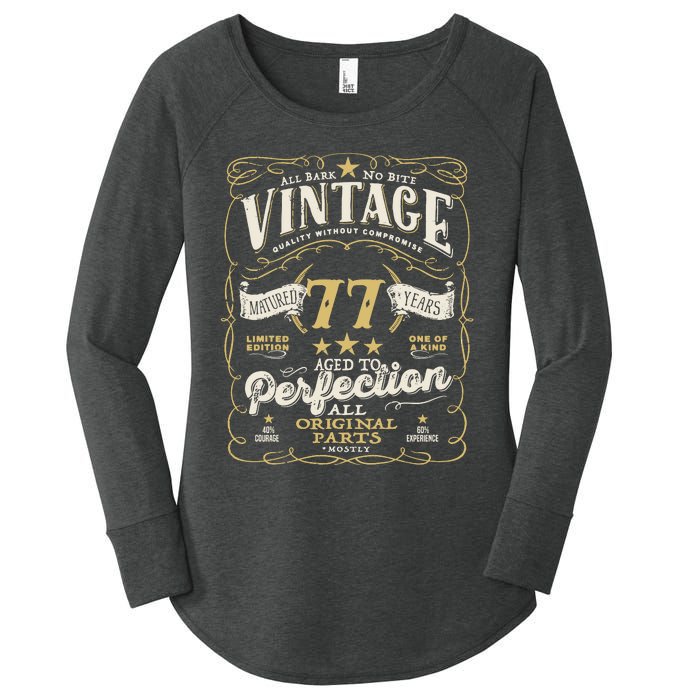 Birthday For Him 77th Birthday Aged To Perfection Women's Perfect Tri Tunic Long Sleeve Shirt