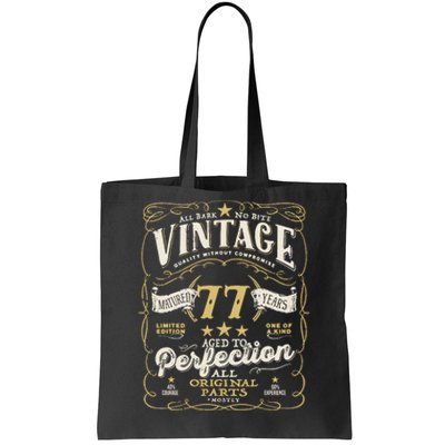 Birthday For Him 77th Birthday Aged To Perfection Tote Bag