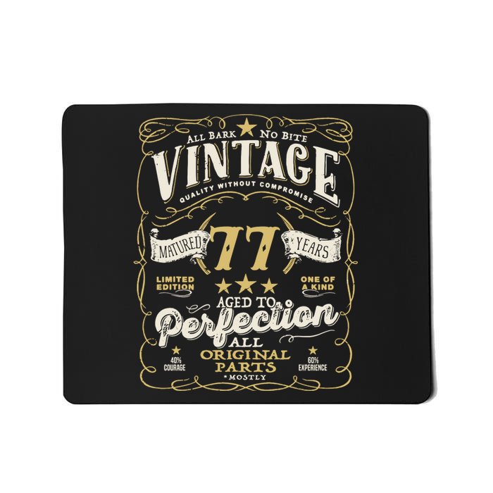 Birthday For Him 77th Birthday Aged To Perfection Mousepad