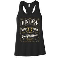 Birthday For Him 77th Birthday Aged To Perfection Women's Racerback Tank