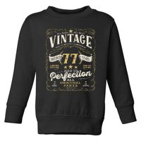 Birthday For Him 77th Birthday Aged To Perfection Toddler Sweatshirt