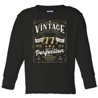 Birthday For Him 77th Birthday Aged To Perfection Toddler Long Sleeve Shirt