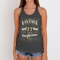 Birthday For Him 77th Birthday Aged To Perfection Women's Knotted Racerback Tank