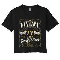 Birthday For Him 77th Birthday Aged To Perfection Women's Crop Top Tee