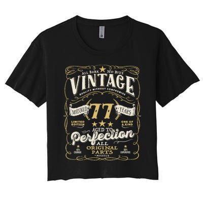 Birthday For Him 77th Birthday Aged To Perfection Women's Crop Top Tee