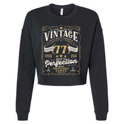 Birthday For Him 77th Birthday Aged To Perfection Cropped Pullover Crew