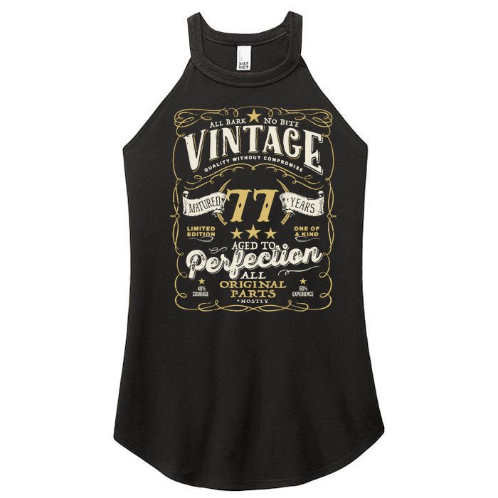 Birthday For Him 77th Birthday Aged To Perfection Women's Perfect Tri Rocker Tank