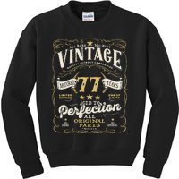 Birthday For Him 77th Birthday Aged To Perfection Kids Sweatshirt