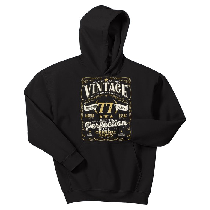 Birthday For Him 77th Birthday Aged To Perfection Kids Hoodie