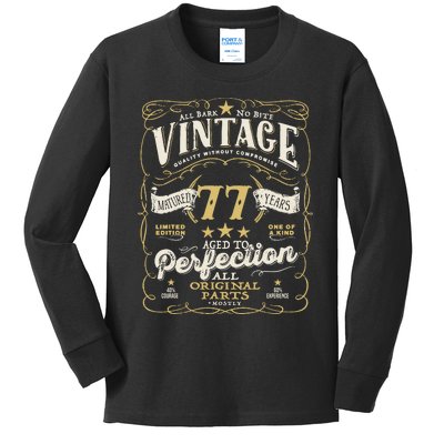 Birthday For Him 77th Birthday Aged To Perfection Kids Long Sleeve Shirt