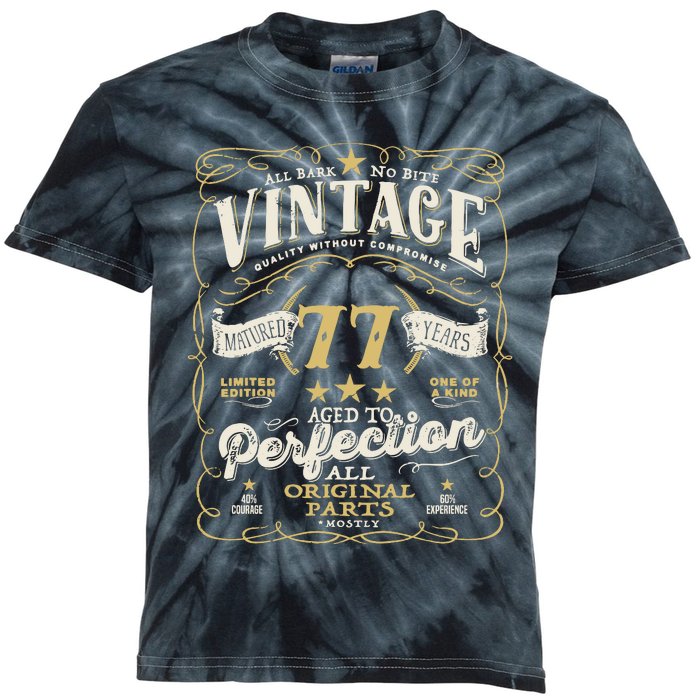 Birthday For Him 77th Birthday Aged To Perfection Kids Tie-Dye T-Shirt