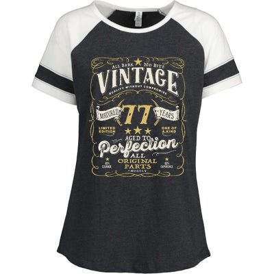 Birthday For Him 77th Birthday Aged To Perfection Enza Ladies Jersey Colorblock Tee