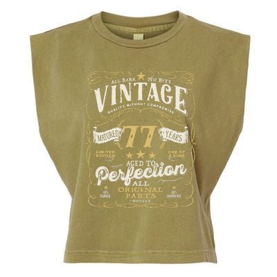 Birthday For Him 77th Birthday Aged To Perfection Garment-Dyed Women's Muscle Tee