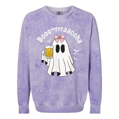 Booracha Funny Halloween Ghost Beer Design Borracha Colorblast Crewneck Sweatshirt