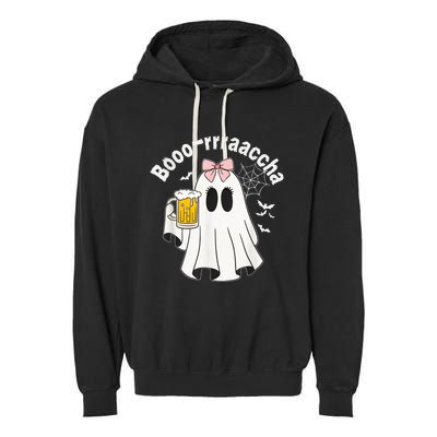 Booracha Funny Halloween Ghost Beer Design Borracha Garment-Dyed Fleece Hoodie