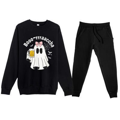 Booracha Funny Halloween Ghost Beer Design Borracha Premium Crewneck Sweatsuit Set