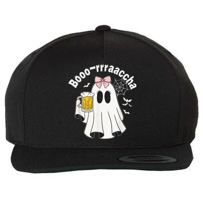 Booracha Funny Halloween Ghost Beer Design Borracha Wool Snapback Cap