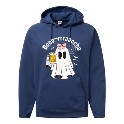 Booracha Funny Halloween Ghost Beer Design Borracha Performance Fleece Hoodie