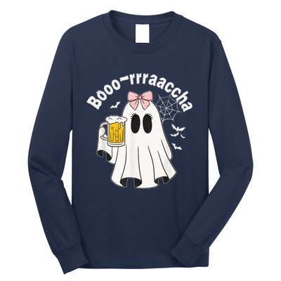 Booracha Funny Halloween Ghost Beer Design Borracha Long Sleeve Shirt