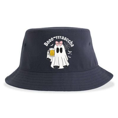 Booracha Funny Halloween Ghost Beer Design Borracha Sustainable Bucket Hat