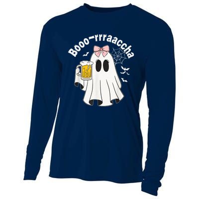 Booracha Funny Halloween Ghost Beer Design Borracha Cooling Performance Long Sleeve Crew