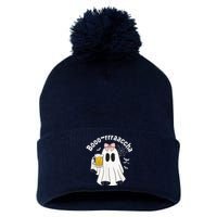 Booracha Funny Halloween Ghost Beer Design Borracha Pom Pom 12in Knit Beanie