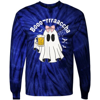 Booracha Funny Halloween Ghost Beer Design Borracha Tie-Dye Long Sleeve Shirt