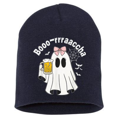 Booracha Funny Halloween Ghost Beer Design Borracha Short Acrylic Beanie