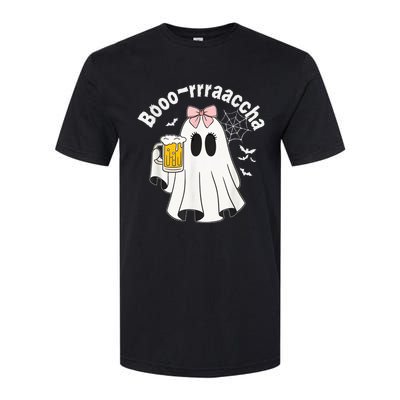 Booracha Funny Halloween Ghost Beer Design Borracha Softstyle CVC T-Shirt