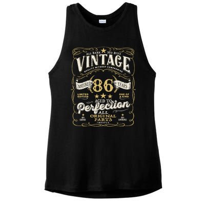 Birthday For Him 86th Birthday Aged To Perfection Ladies PosiCharge Tri-Blend Wicking Tank