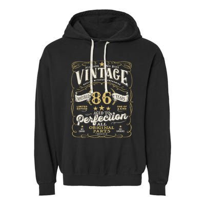 Birthday For Him 86th Birthday Aged To Perfection Garment-Dyed Fleece Hoodie