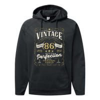 Birthday For Him 86th Birthday Aged To Perfection Performance Fleece Hoodie