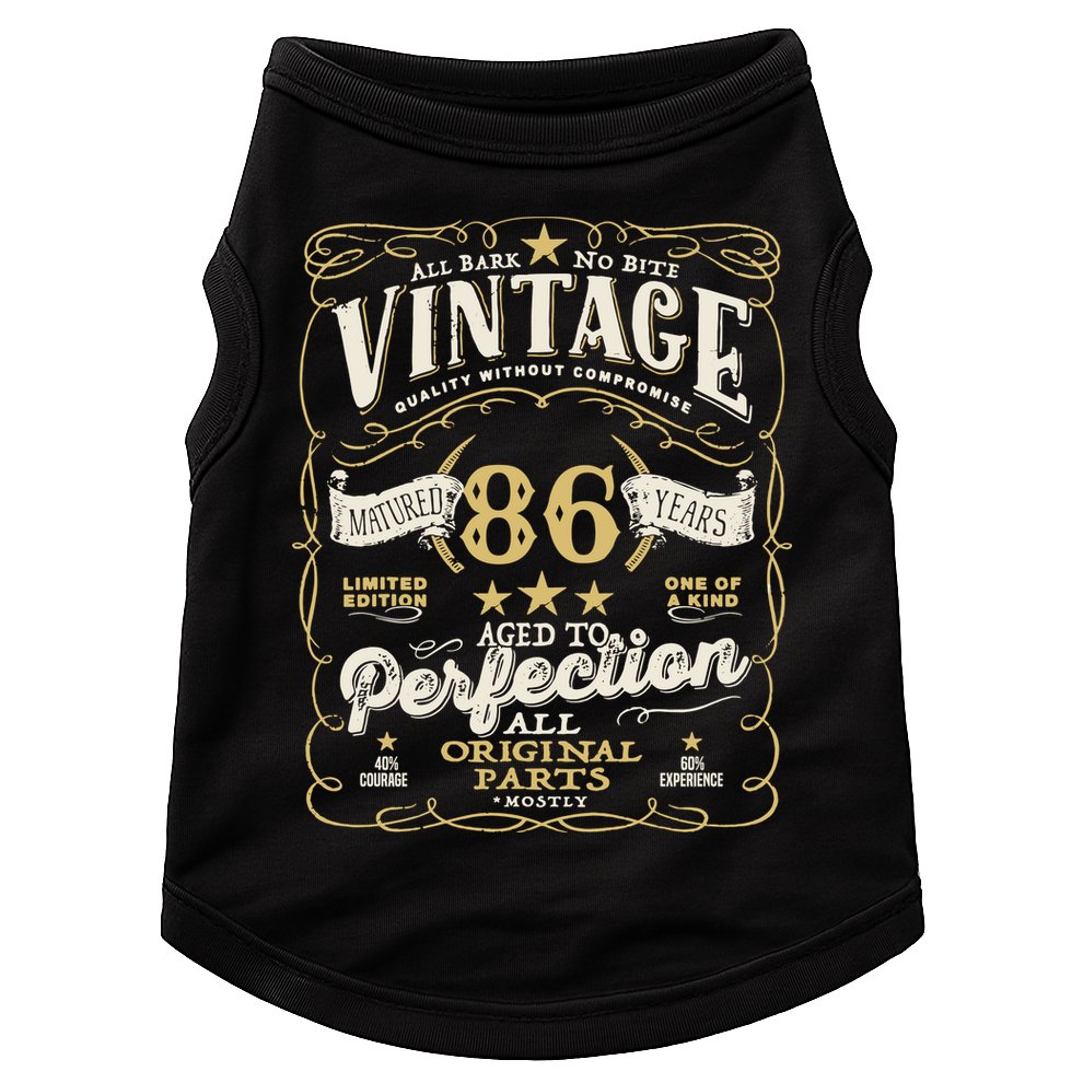 Birthday For Him 86th Birthday Aged To Perfection Doggie Tank