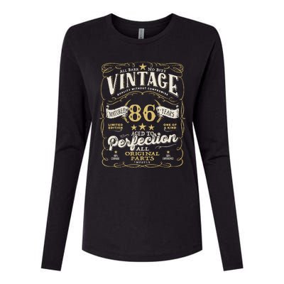 Birthday For Him 86th Birthday Aged To Perfection Womens Cotton Relaxed Long Sleeve T-Shirt