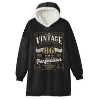 Birthday For Him 86th Birthday Aged To Perfection Hooded Wearable Blanket