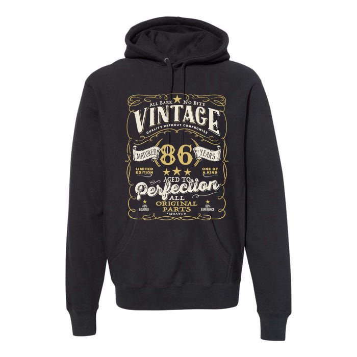 Birthday For Him 86th Birthday Aged To Perfection Premium Hoodie