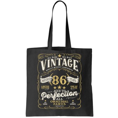 Birthday For Him 86th Birthday Aged To Perfection Tote Bag