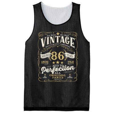 Birthday For Him 86th Birthday Aged To Perfection Mesh Reversible Basketball Jersey Tank