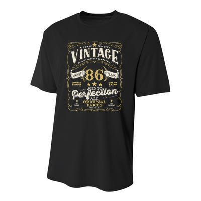 Birthday For Him 86th Birthday Aged To Perfection Youth Performance Sprint T-Shirt