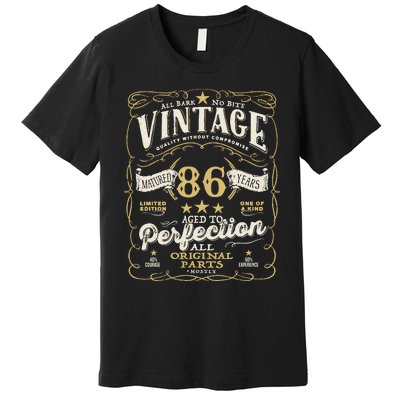 Birthday For Him 86th Birthday Aged To Perfection Premium T-Shirt