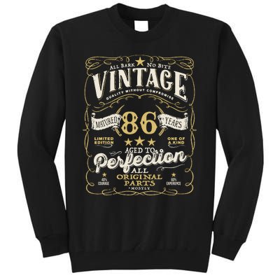 Birthday For Him 86th Birthday Aged To Perfection Tall Sweatshirt