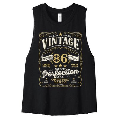 Birthday For Him 86th Birthday Aged To Perfection Women's Racerback Cropped Tank