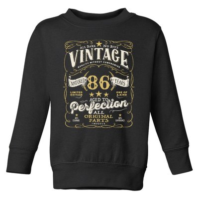 Birthday For Him 86th Birthday Aged To Perfection Toddler Sweatshirt