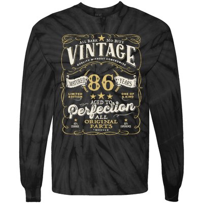 Birthday For Him 86th Birthday Aged To Perfection Tie-Dye Long Sleeve Shirt